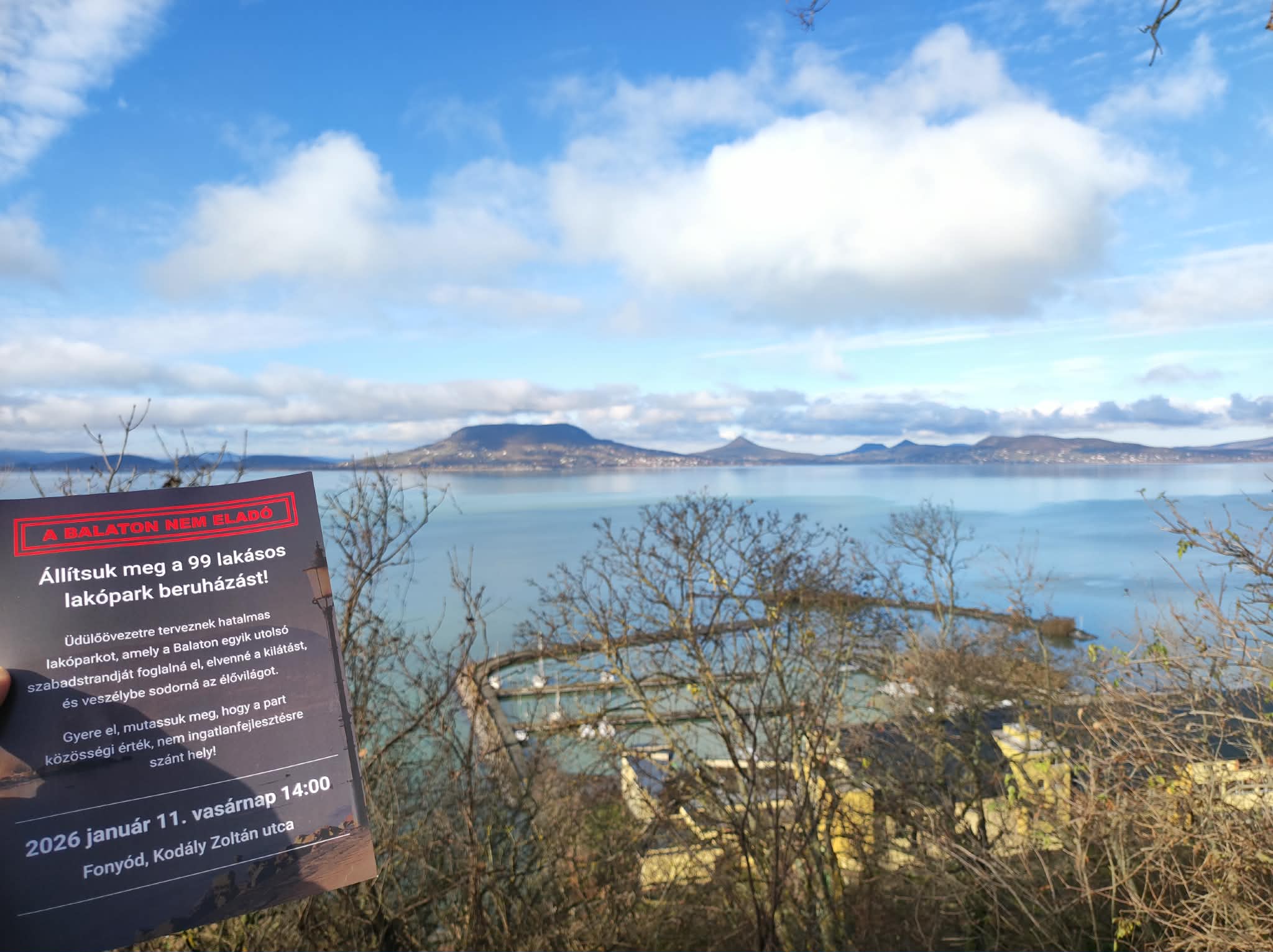 Békés demonstrációt tartanak vasárnap a Fonyódra tervezett új lakópark ellen