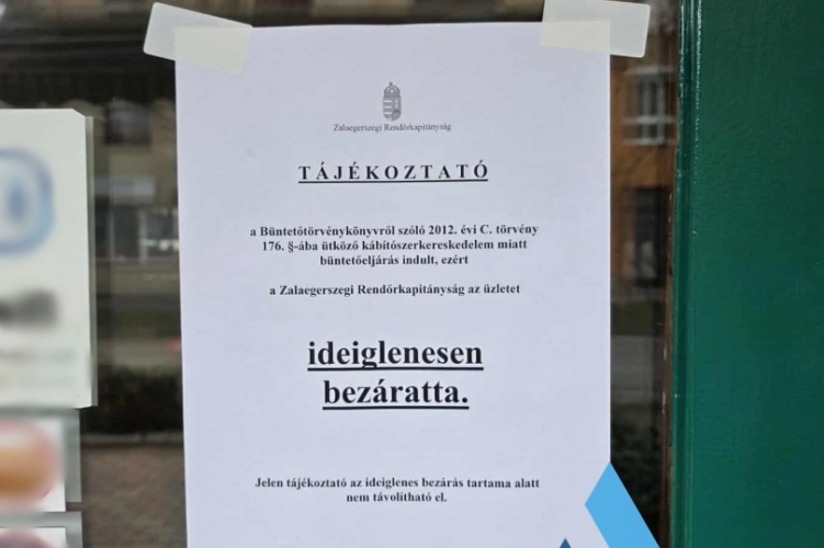 Újabb kocsmát záratott be a rendőrség egy díler miatt, ezúttal Zalaegerszegen